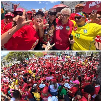 Caetano participa de ato nacional de mulheres em apoio a Lula em Camaçari